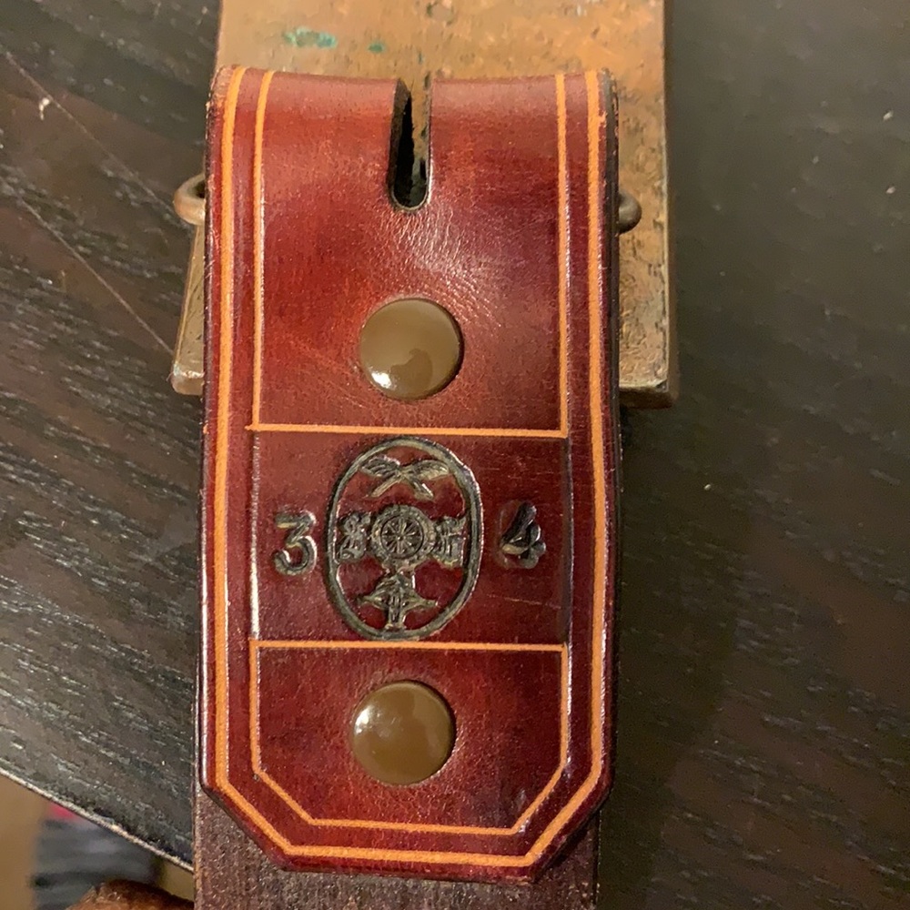 Antique Smith & Wesson Tooled Leather Belt size 34 - Picture 7 of 13